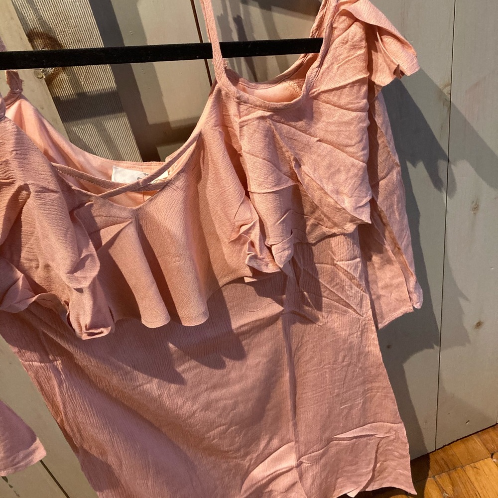 Cold shoulder ruffle top